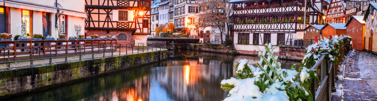die Petite France in Straßburg, Frankreich, während der Weihnachtszeit